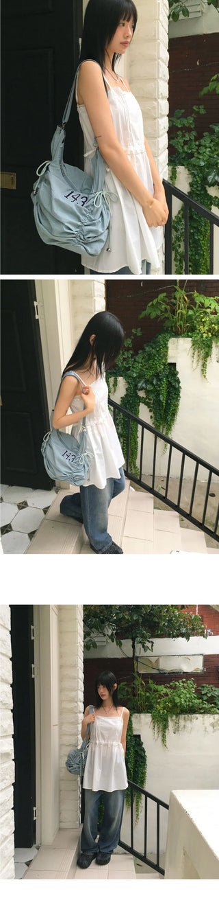 Muk Pintuck Lace String Vacation Look Sleeveless Dress