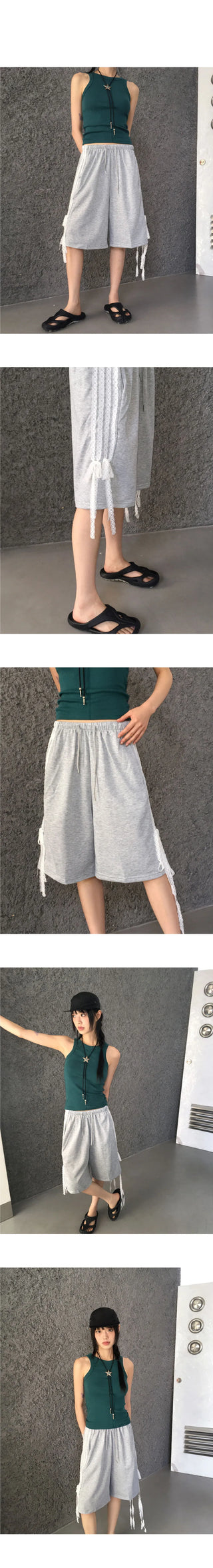 Compu Race Track Ribbon Bermuda Pants
