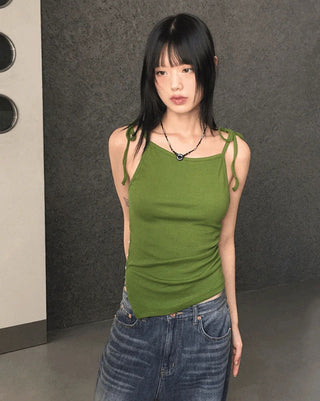Moder Unfooted Side Button Slit Shirring Sleeveless