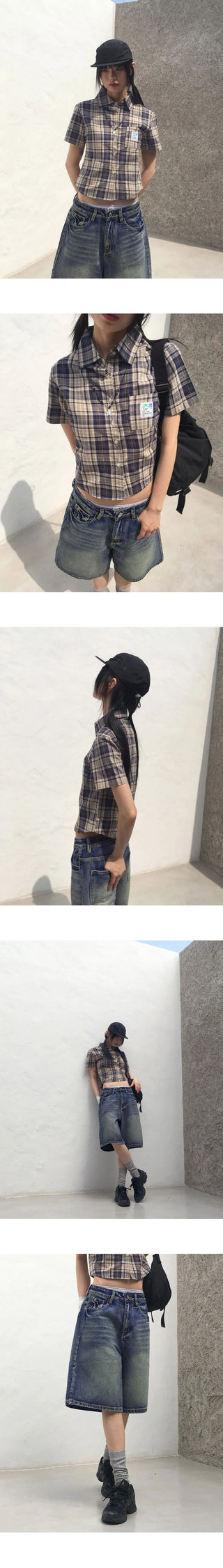 Voile Faded Bermuda 3/4 denim pants