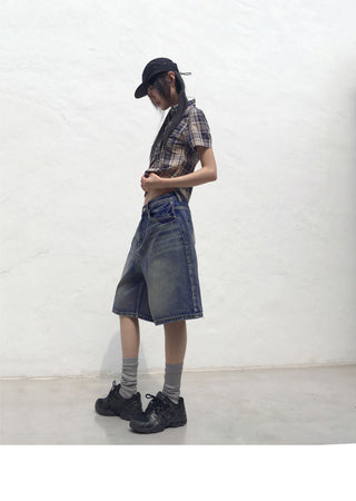Voile Faded Bermuda 3/4 denim pants