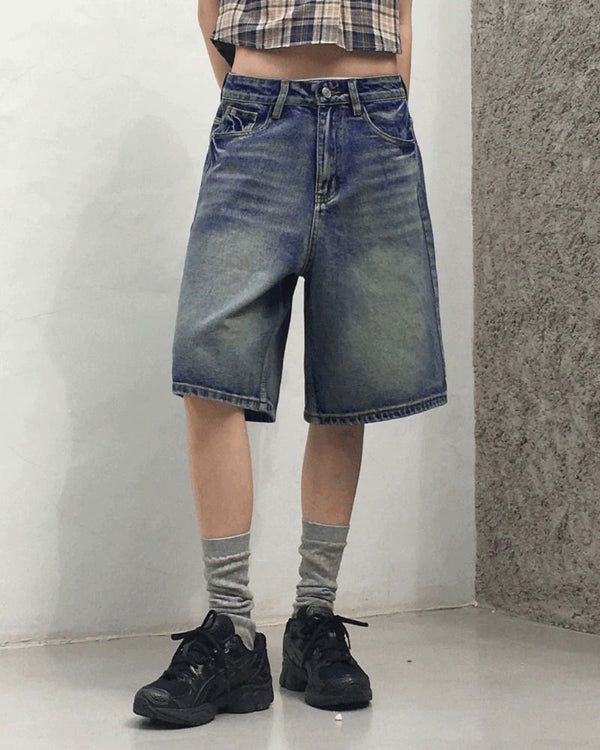 Voile Faded Bermuda 3/4 denim pants