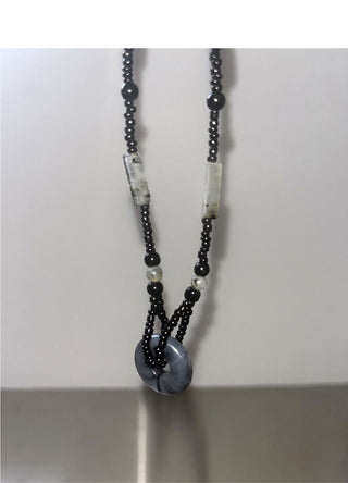 Wipo Vintage Donut Gemstone Necklace