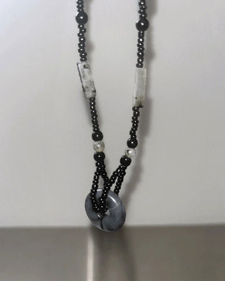Wipo Vintage Donut Gemstone Necklace