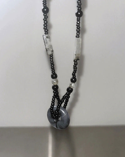 Wipo Vintage Donut Gemstone Necklace