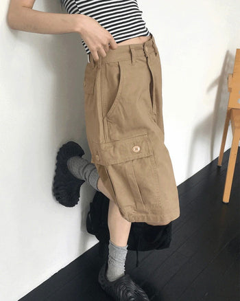 Tempts Vintage Cargo Pocket 5/4 Bermuda Pants