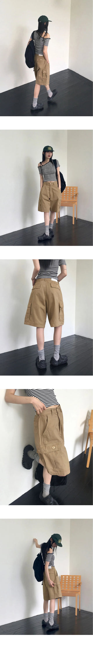 Tempts Vintage Cargo Pocket 5/4 Bermuda Pants