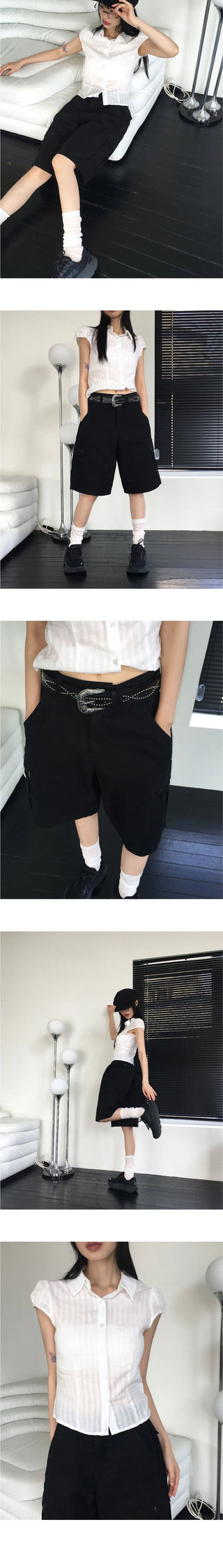 Tempts Vintage Cargo Pocket 5/4 Bermuda Pants