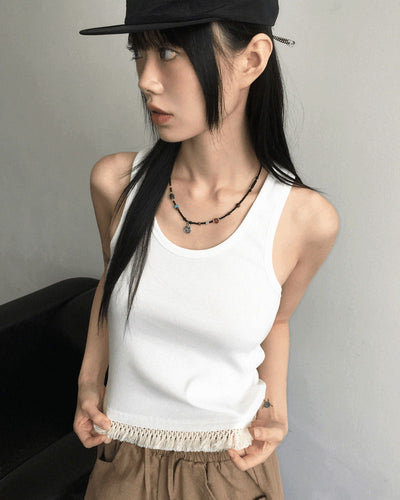 Lilje Surgical Tassel Round Ribbed Sleeveless
