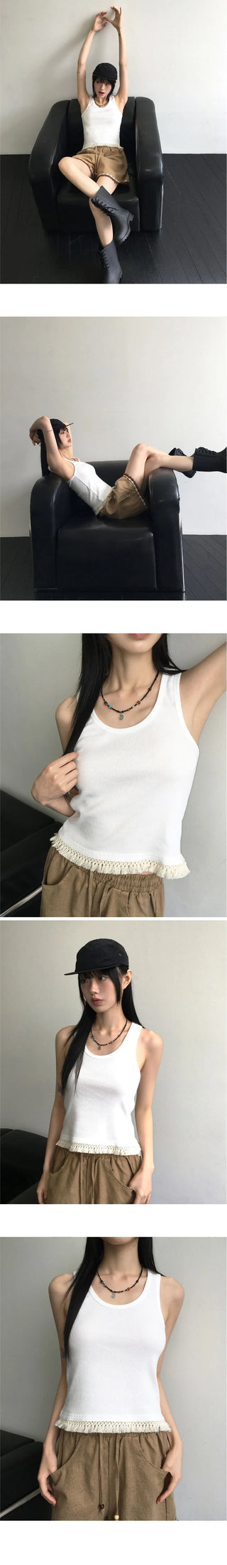 Lilje Surgical Tassel Round Ribbed Sleeveless