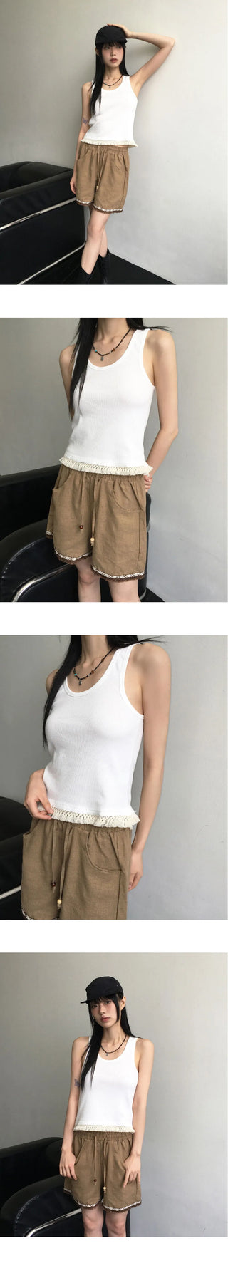 Lilje Surgical Tassel Round Ribbed Sleeveless