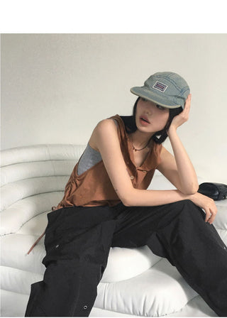 Arit Hippie Button Side Shirring Hood Sleeveless
