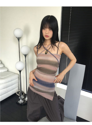 Jardine Gradient Choker Strap Layered Sleeveless