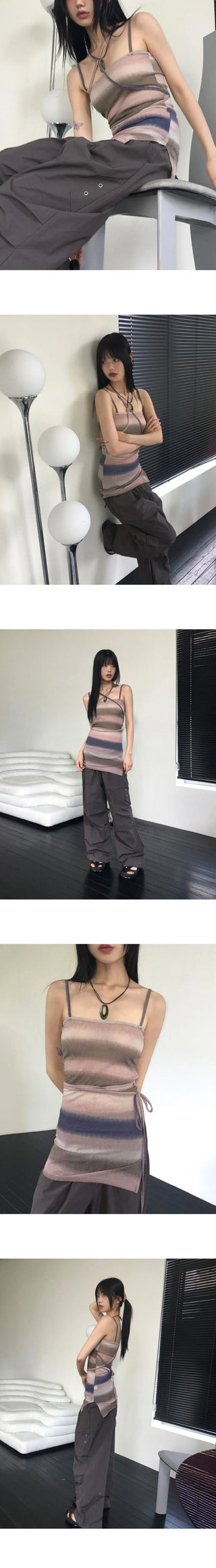 Jardine Gradient Choker Strap Layered Sleeveless