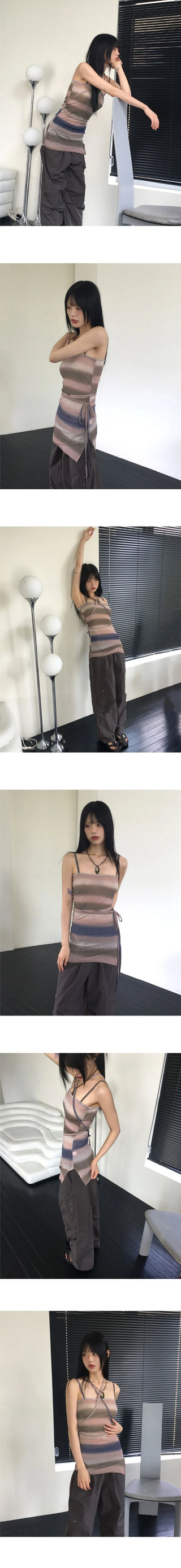 Jardine Gradient Choker Strap Layered Sleeveless