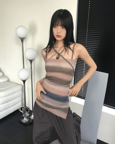 Jardine Gradient Choker Strap Layered Sleeveless