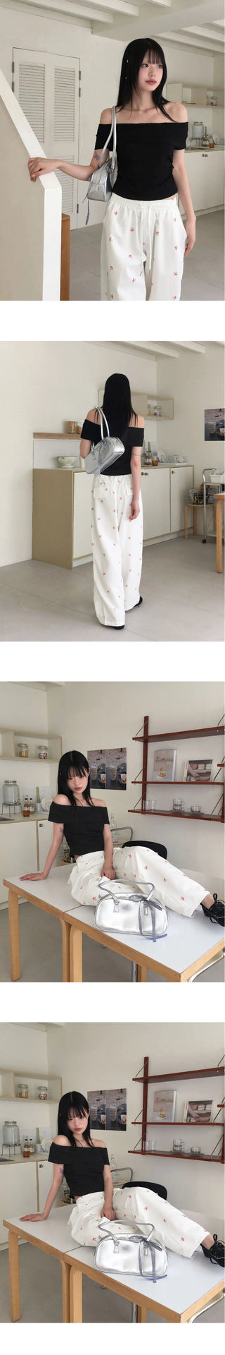 Choton check ribbon strap bowling shoulder bag