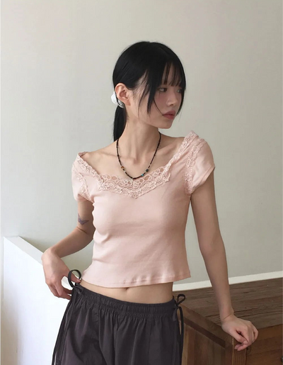 Notter Double Lace Square Short Sleeve T-Shirt
