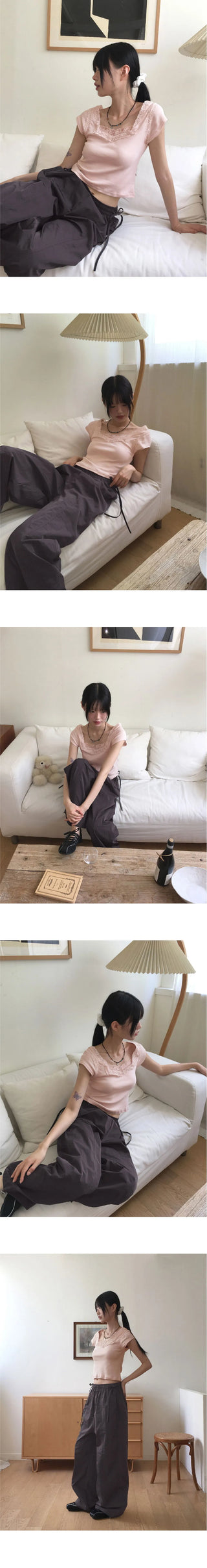 Notter Double Lace Square Short Sleeve T-Shirt
