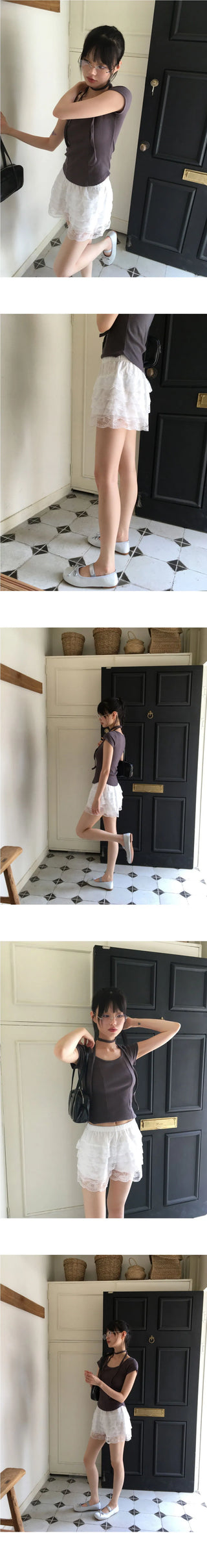 Piso lace frill cancan shorts pants