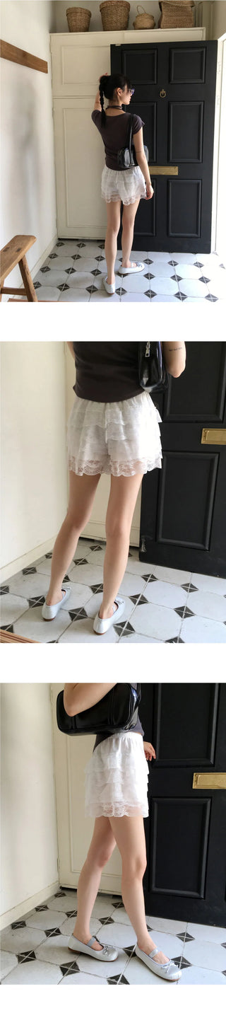 Piso lace frill cancan shorts pants