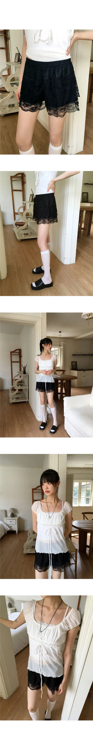 Piso lace frill cancan shorts pants