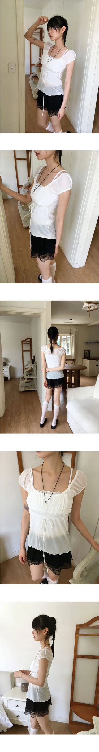 Piso lace frill cancan shorts pants
