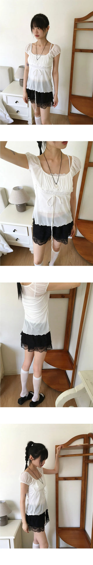 Piso lace frill cancan shorts pants