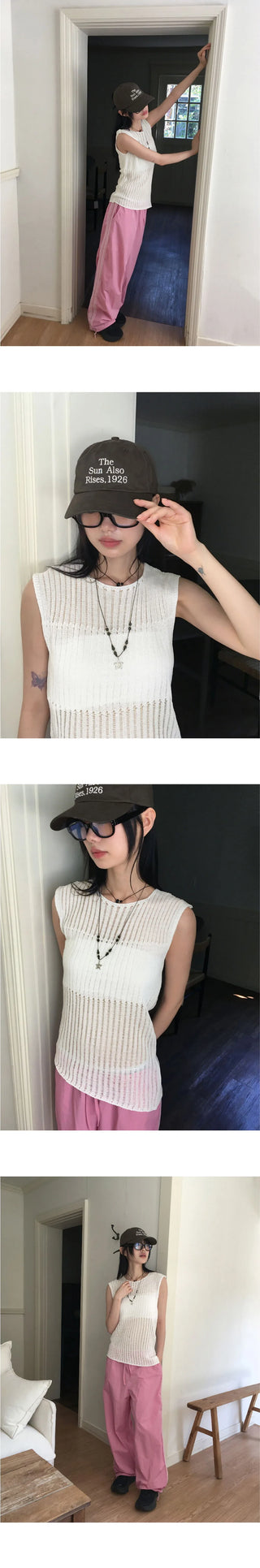 Chota Vintage Damage Net Uncut Knitwear Sleeveless