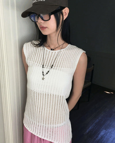 Chota Vintage Damage Net Uncut Knitwear Sleeveless