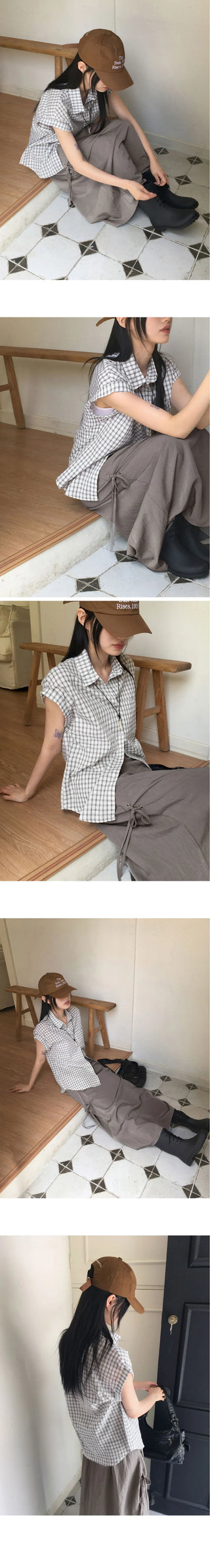 Quiche eyelet ribbon shirring pocket nylon long skirt