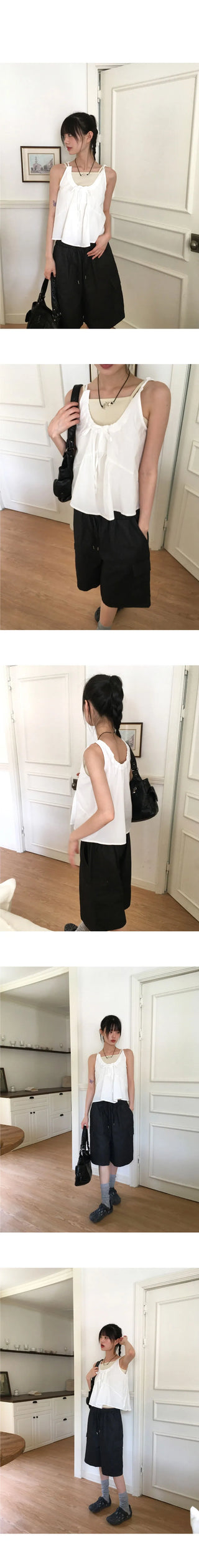 Yoku Ribbon String Sleeveless Blouse