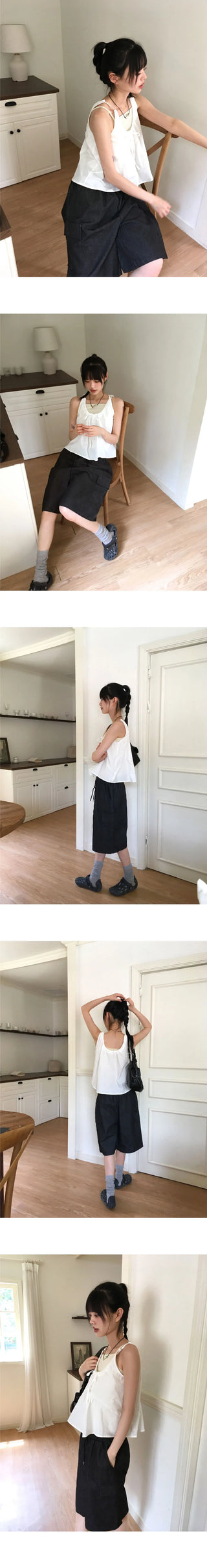 Yoku Ribbon String Sleeveless Blouse