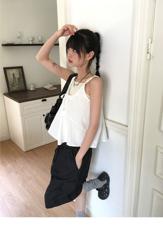Yoku Ribbon String Sleeveless Blouse