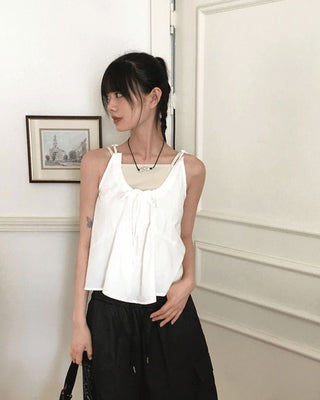 Yoku Ribbon String Sleeveless Blouse
