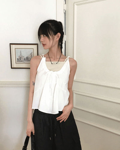 Yoku Ribbon String Sleeveless Blouse