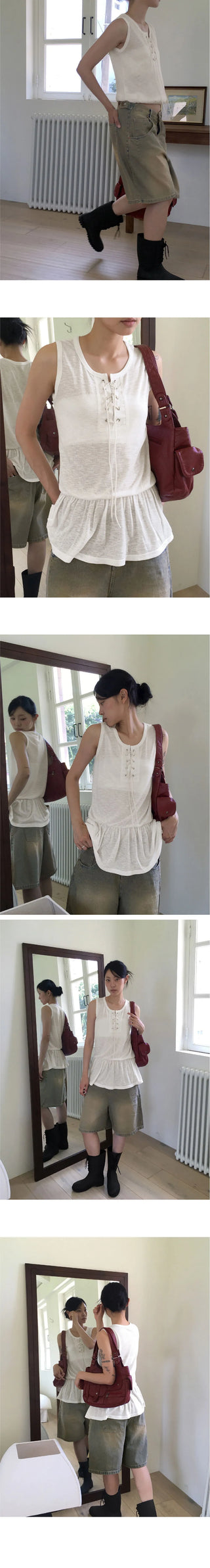 Thakoon Bijo Button Overfit 5-quarter Bermuda Denim Pants