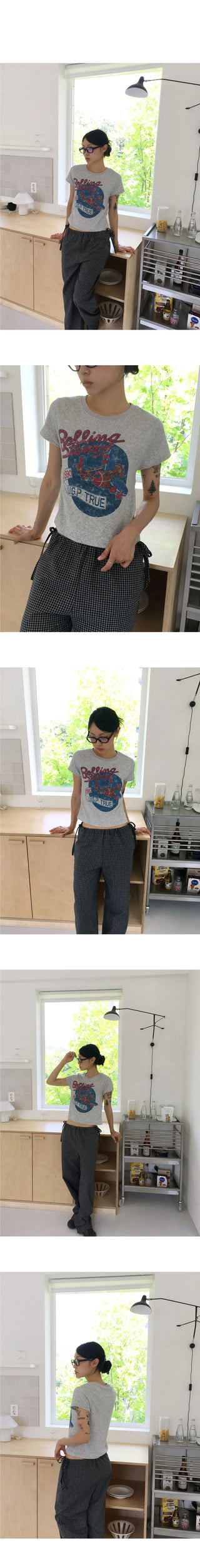 Pvo Terry Airplane Semi Crop Short Sleeve T-Shirt