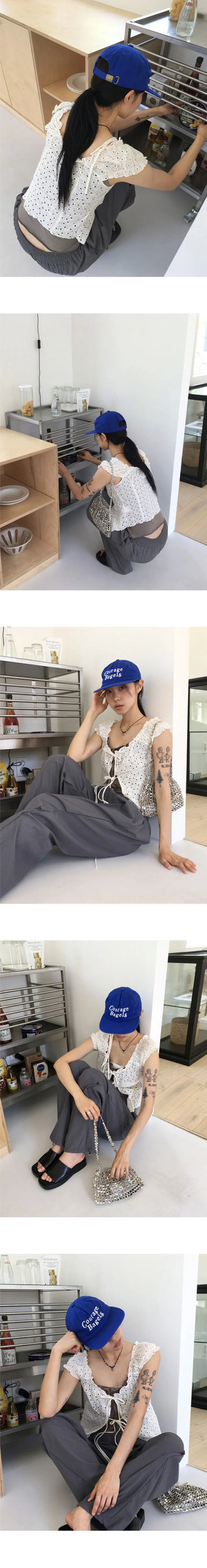 Lejan Punching Ribbon Strap Sleeveless Cardigan