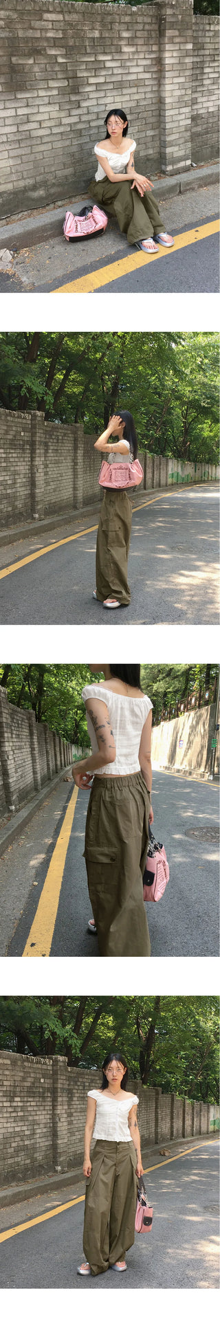Lehman Lace Button Off Shoulder Sleeveless Blouse