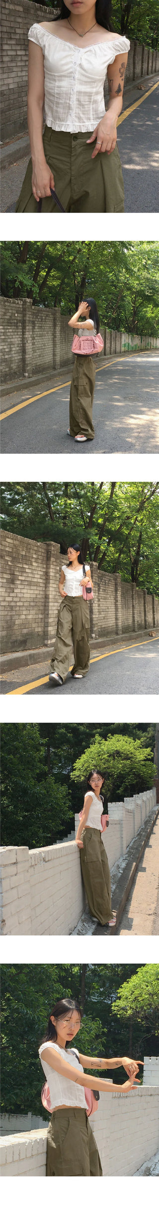 Teco Vintage Work Balloon Two-Way Banding Cargo Pants