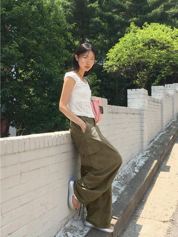 Teco Vintage Work Balloon Two-Way Banding Cargo Pants