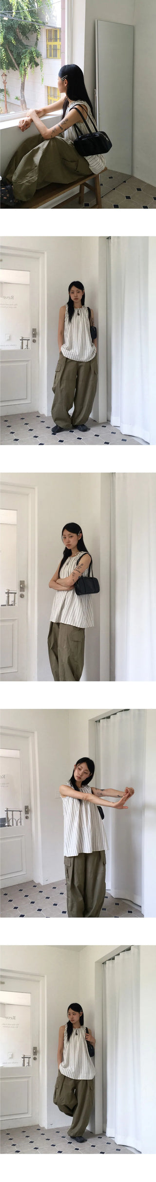 Teco Vintage Work Balloon Two-Way Banding Cargo Pants