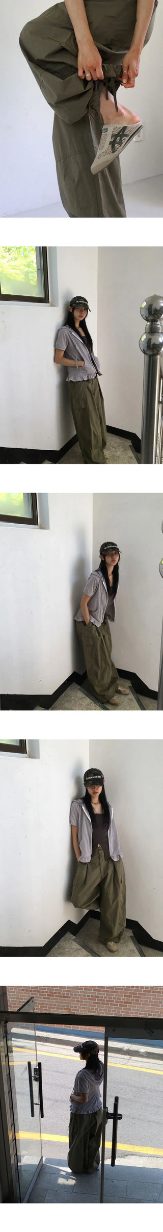 Teco Vintage Work Balloon Two-Way Banding Cargo Pants