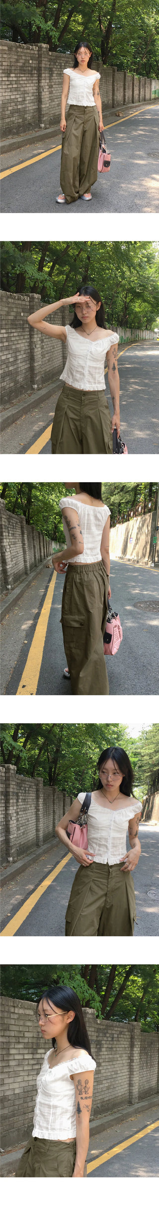 Teco Vintage Work Balloon Two-Way Banding Cargo Pants