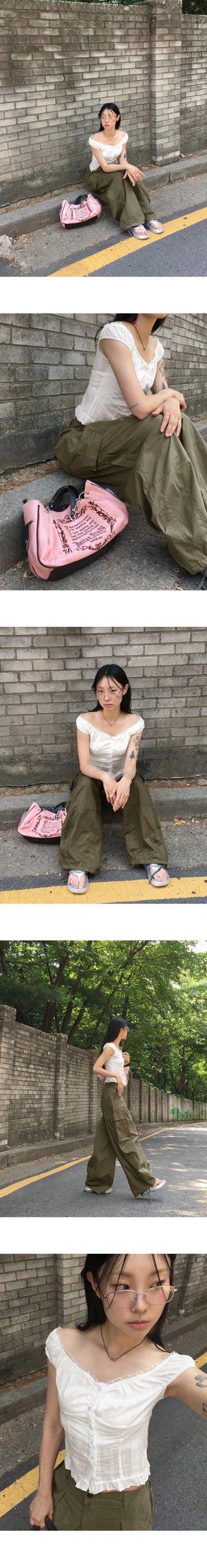 Teco Vintage Work Balloon Two-Way Banding Cargo Pants