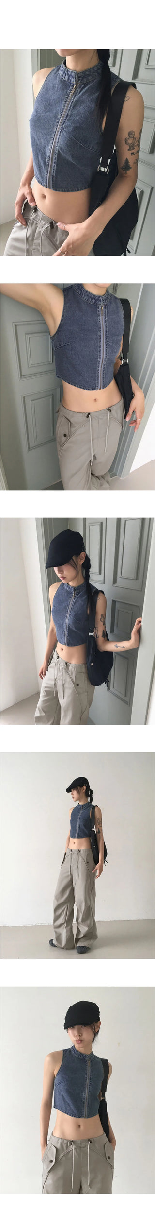 Knitter Festival Denim Uncut Zipper Snap Denim Zip-up