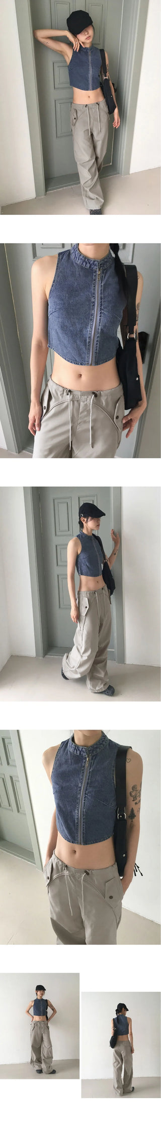 Knitter Festival Denim Uncut Zipper Snap Denim Zip-up