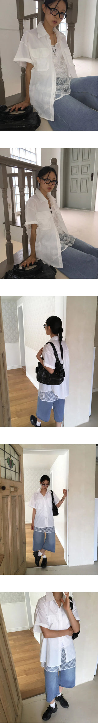 Mochel D-ring three-quarter denim Bermuda pants