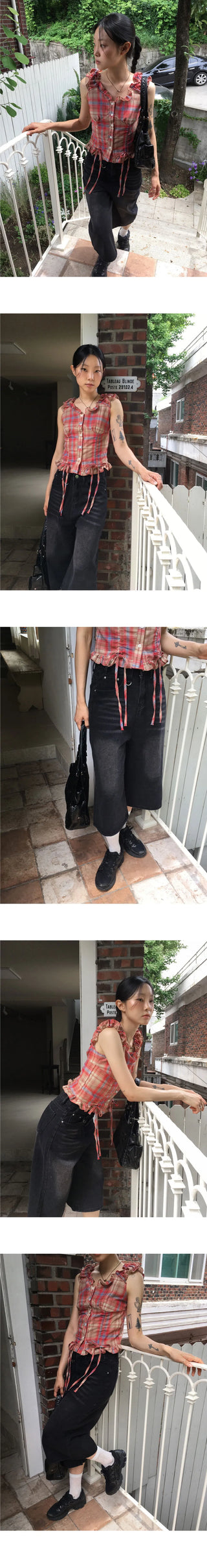 Mochel D-ring three-quarter denim Bermuda pants